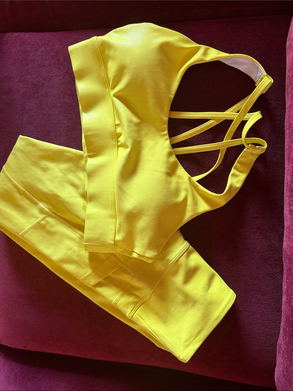 ZYIA Neon Yellow Women's Active Crop Top & Leggings Set